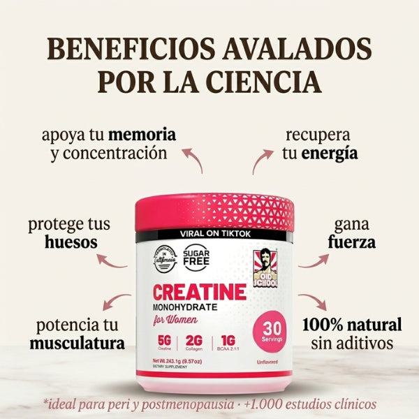 Creatina for Women™ — Más fuerza. Más energía. Más tú.
