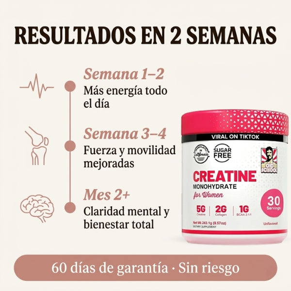 Creatina for Women™ — Más fuerza. Más energía. Más tú.