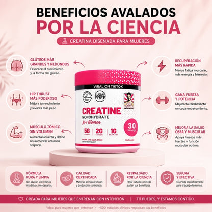 Haz crecer tus glúteos. Siéntete fuerte, segura e imparable