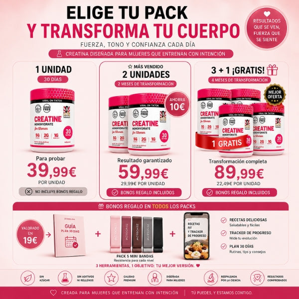 Haz crecer tus glúteos. Siéntete fuerte, segura e imparable
