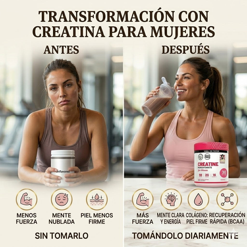 Creatina for Women™ — Más fuerza. Más energía. Más tú.