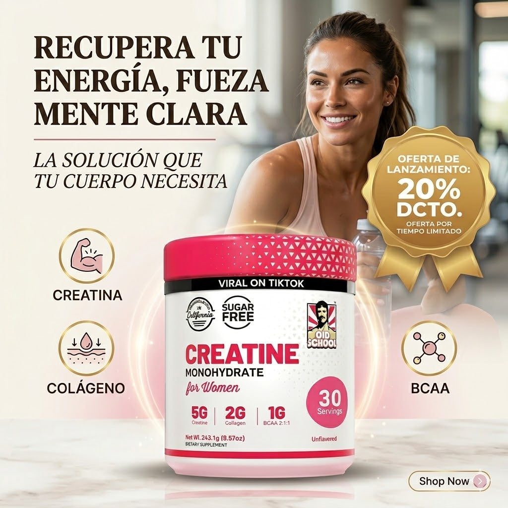 Creatina for Women™ — Más fuerza. Más energía. Más tú.